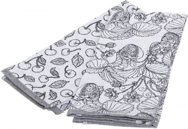 Набор полотенец кухонных Ягоды 2 шт. 40x60 см Homeline серый с рисунком 