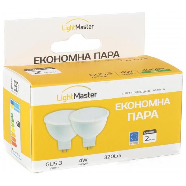 Лампа LED LightMaster LB-574 MR16 GU5.3 4 Вт 4000K 2 шт