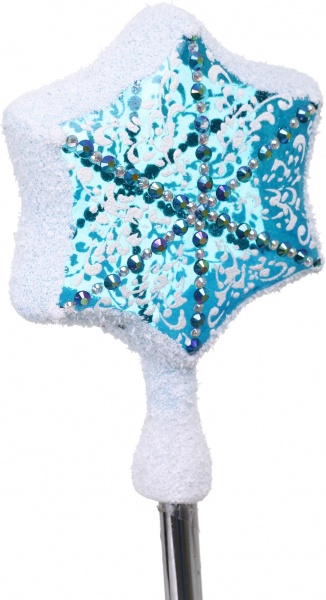 Верхівка скляна з блискітками Зірка еліт 20 см комбінована в асортименті 