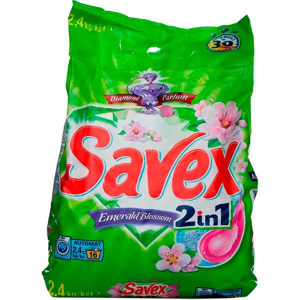 Пральний порошок Savex Diamond Parfum 2in1 Emerald Blossom 2.4 кг