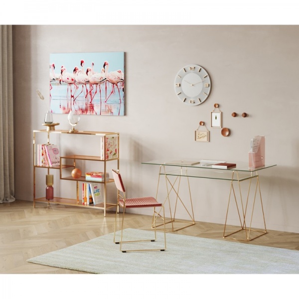 Годинник настінний Leonardo біло-золотий 49 см KARE Design