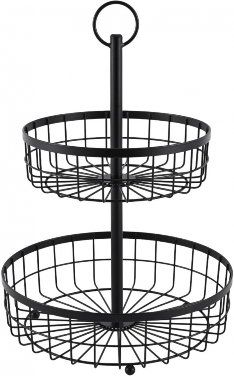 Корзинка для фруктов Flamberg Premium двойной Rise 40,5х28 см черный (DS19217BK) — фото 1