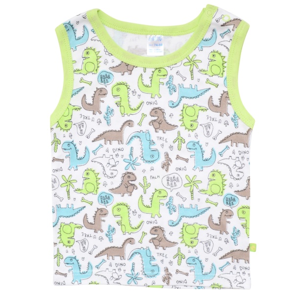 Майка детская для мальчиковдетские Minikin Dino р.104 салатовый 1990503104 