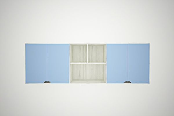 Полка для книг Lion Тетрис дуб крафт/скай 2036x302 мм 