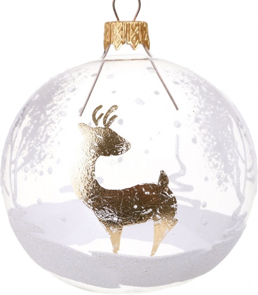 Шар новогодний Золотая серия d 80 мм в ассортименте