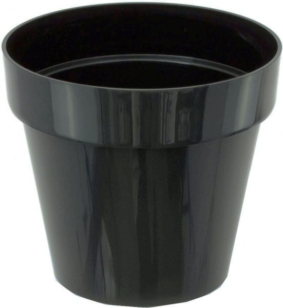 Горшок пластиковый Prosperplast Cube shine круглый 2,2л антрацит (77951-433) 