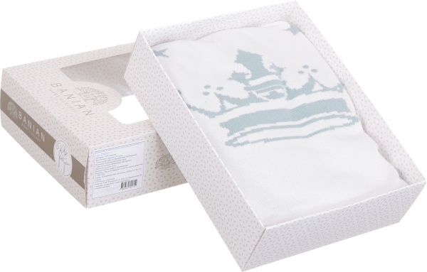 Плед Корона 90x100 см белый с ментоловым 