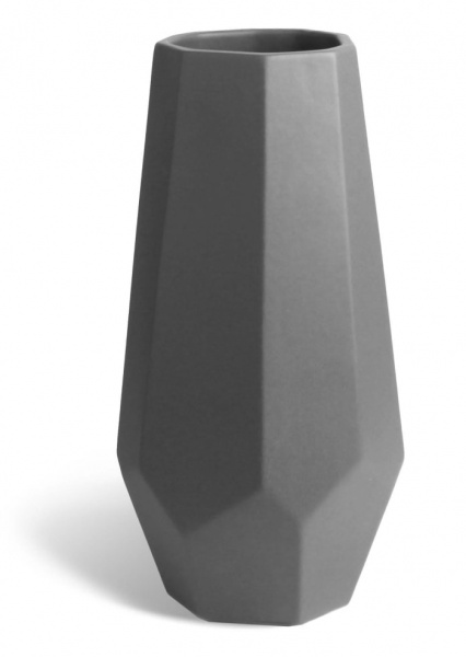 Ваза керамическая Rezon Топаз V015 30 см серый матовый 