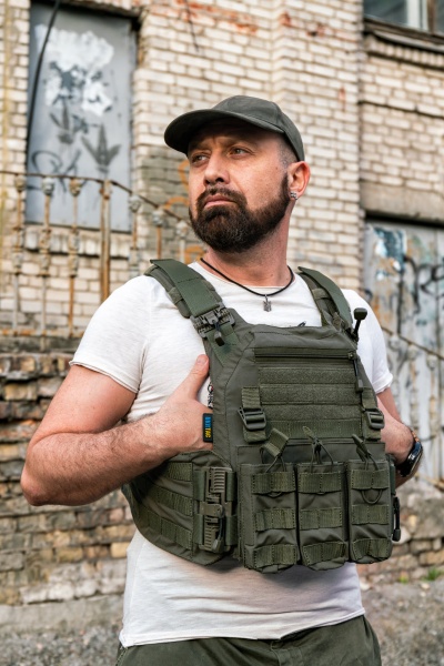 Плитоноска UKRTAC з системою швидкого скидання (Khaki), ткань Cordura 500 