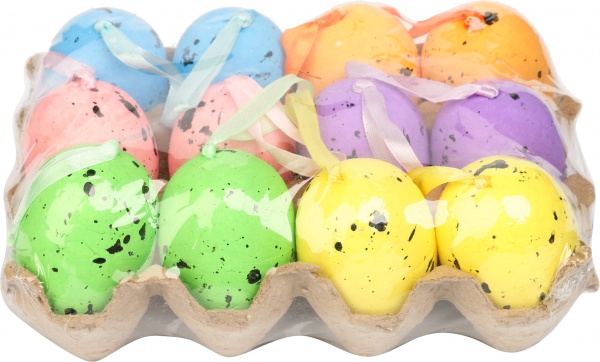 Набор декоративный 12 шт яйца пасхальные декор.
