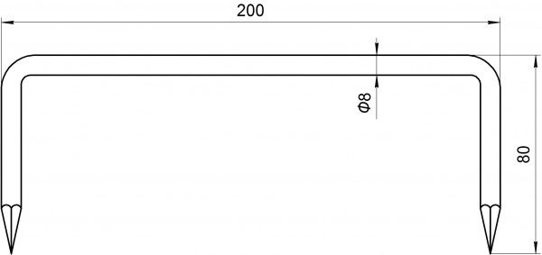 Цвях скоба 200x8 мм 1 шт. 