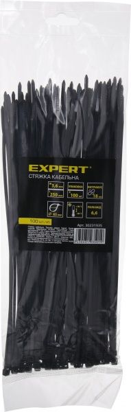 Стяжка кабельная Expert 3.6х250 мм 100шт.CN30231650 черный 