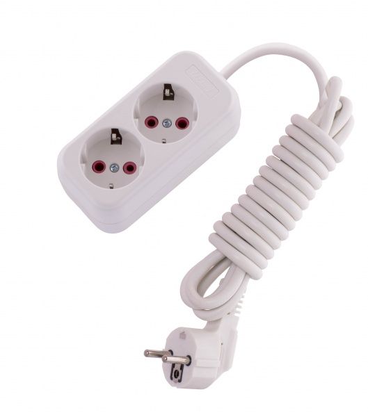 Удлинитель Lezard с заземлением 2 гн. белый 3 м 720-0203-201 