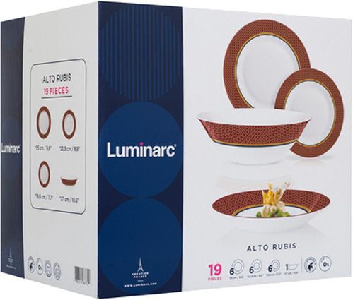 Сервіз столовий Essence Alto Rubis 19 предметів на 6 персон N8520 Luminarc