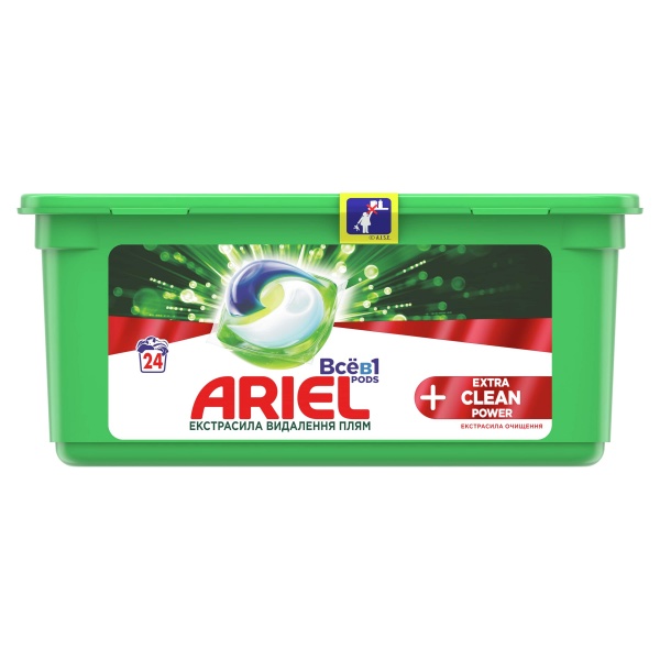 Капсулы для машинной стирки Ariel Pods Все-в-1 + Экстра OXI Effect 24 шт. 
