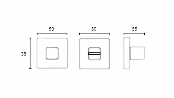 Защіпка-фіксатор Ilavio 1828 WC прямокутна матовий хром