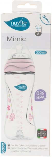 Пляшечка Nuvita Mimic 330 мл NV6050Pink