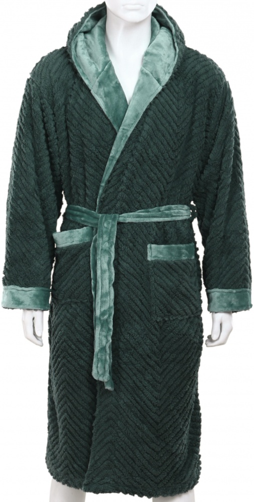 Халат мужской La Nuit с капюшоном Basel р. XL зеленый