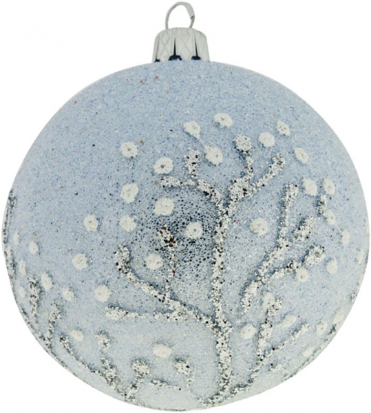 Шар новогодний стеклянный d80 6169 светло-голубой 80 мм