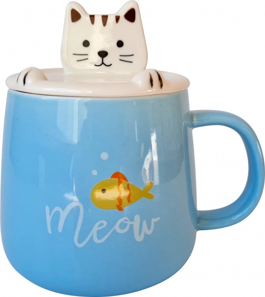 Чашка с крышкой Phone Break Blue 400 мл A0520-JZ20S08B Astera