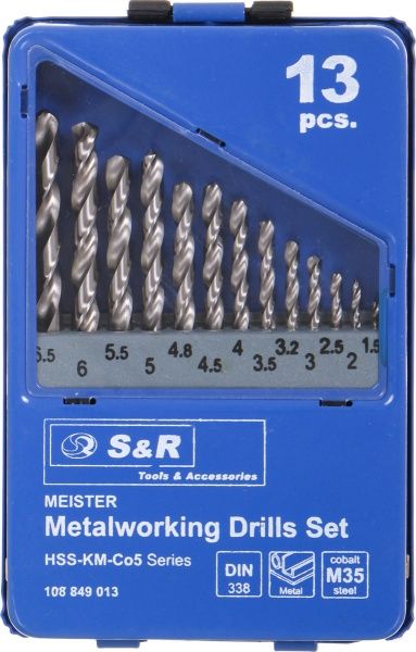 Набор сверл S&R Meister 1,5-6,5 мм 13 шт.
