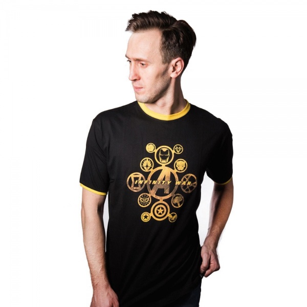 Футболка для хлопчиків Marvel Війна Нескінченності символи героїв р.158-170 чорний 5908305220848 