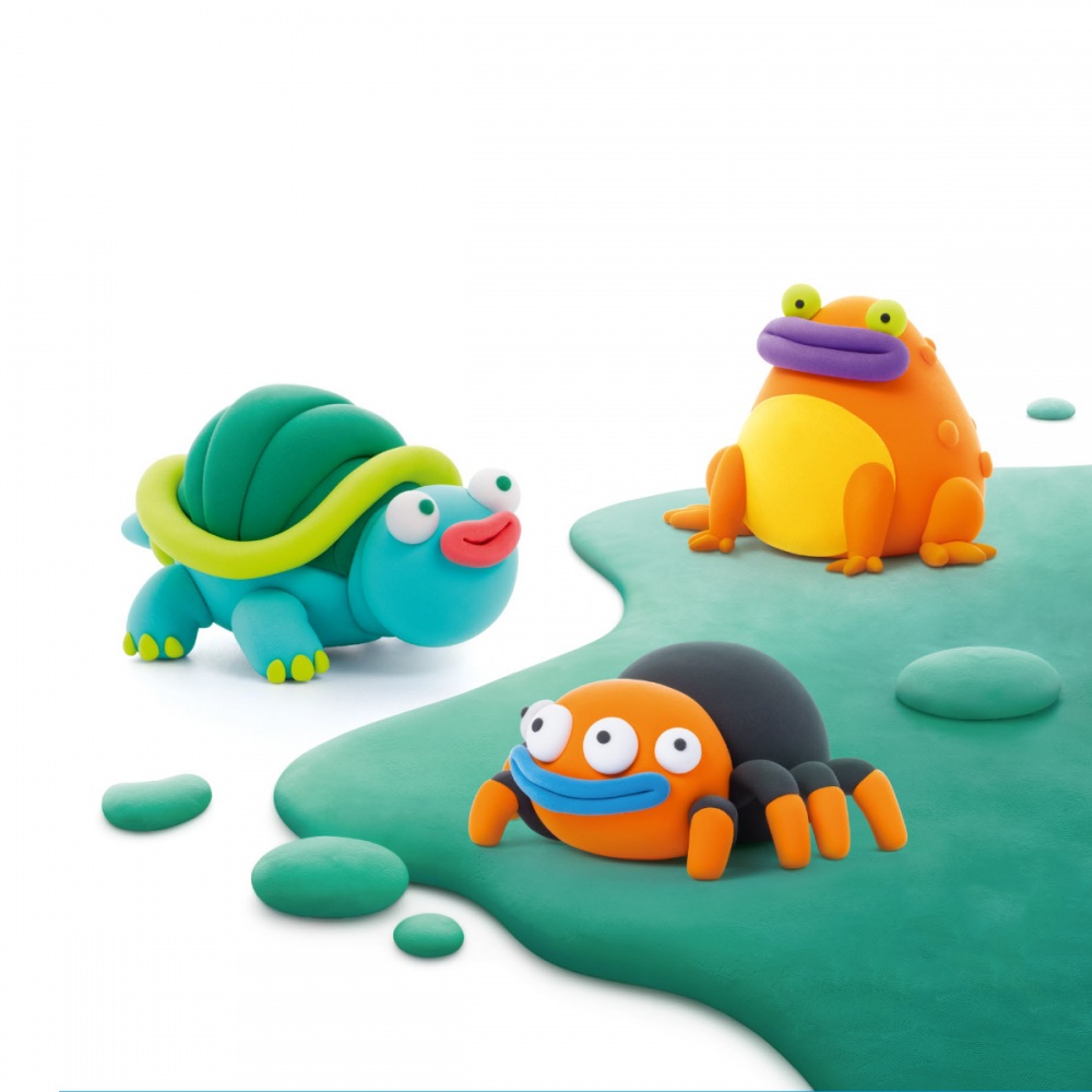Набор пластилина Lipaka самозатвердевающего - Тарантул, Черепаха, Оранжевая лягушка 60050-UA01