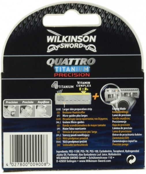 Сменный картридж WILKINSON SWORD Quattro Precision 4 шт.