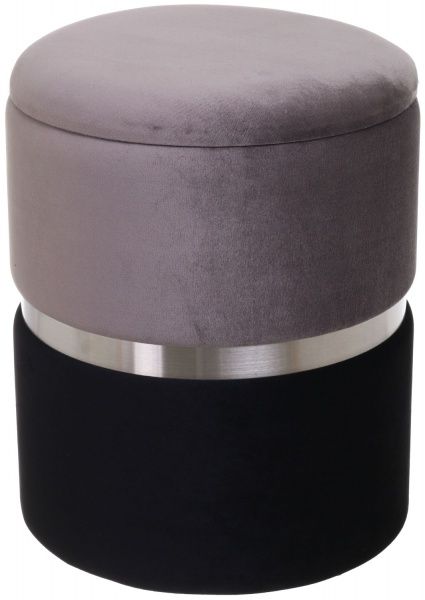 Скриня-пуф Bernard 36х36х44 см сіро-чорний 