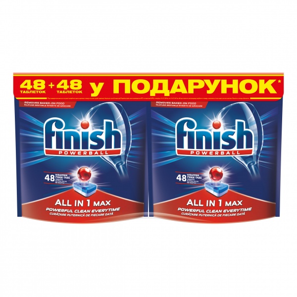 Таблетки для ПММ Finish All in One Блеск и Защита 96 шт.