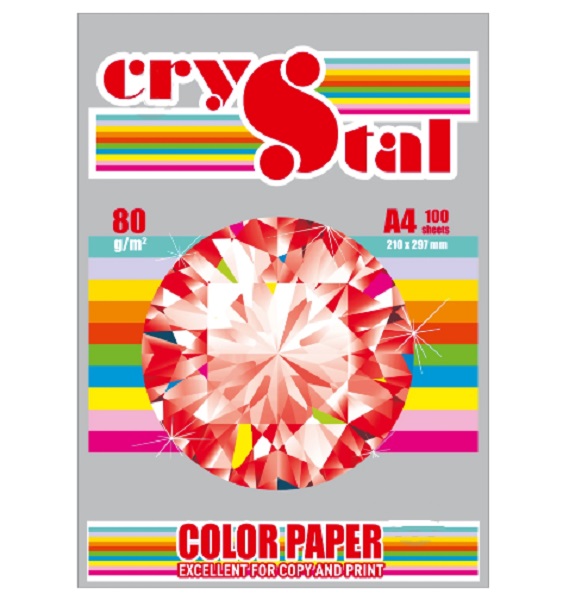 Бумага цветная Crystal A4 80 г/м Platinum 272 серый