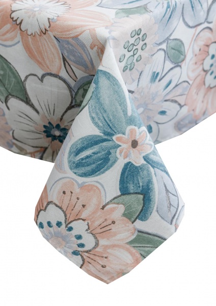 Скатертина Lune 136x180 см білий із блакитним Прованс 