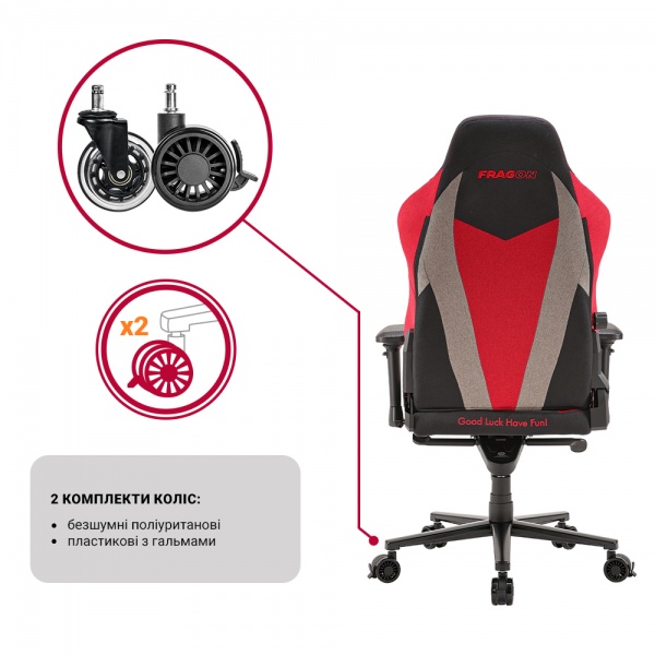 Кресло игровое FRAGON 7X Series Warrior черный/серый/красный 