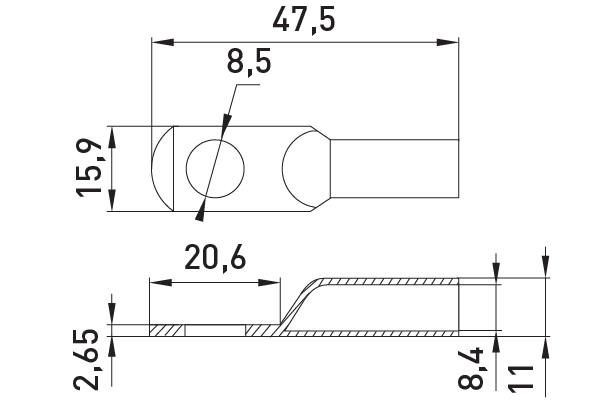 Наконечник кабельний кільцевий E.NEXT e.end.stand.jg.35 D8.2 сірий s077105