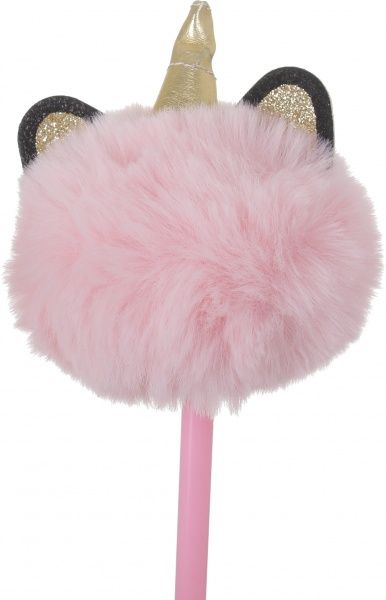 Ручка кулькова 0,7 мм єдиноріг з помпоном 