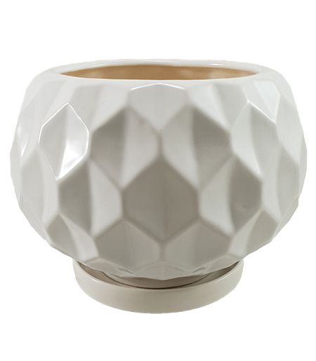 Горшок керамический Резон Калачик круглый 1,4 л белый (Р281біл) 