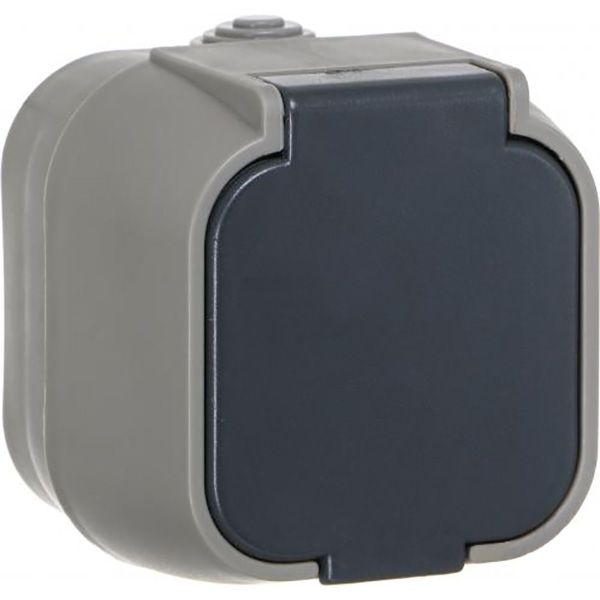 Розетка Vesta з кришкою сірий HSN-SCP.H2B54G1WGC-GR