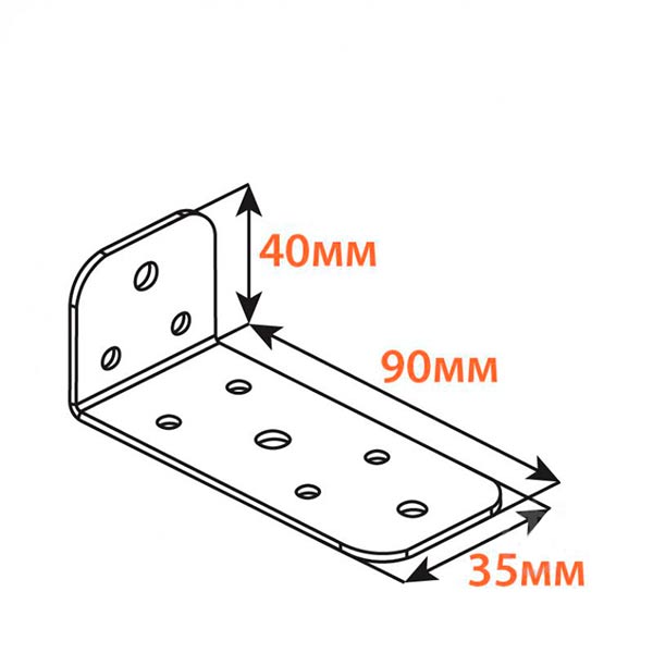 Кутник перфорований Kolchuga асиметричний 90x35x40 мм 2,5 мм