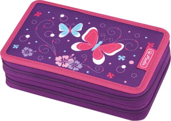 Пенал 23 предм Double Butterfly Purple Метелики 50014231 Herlitz фіолетовий
