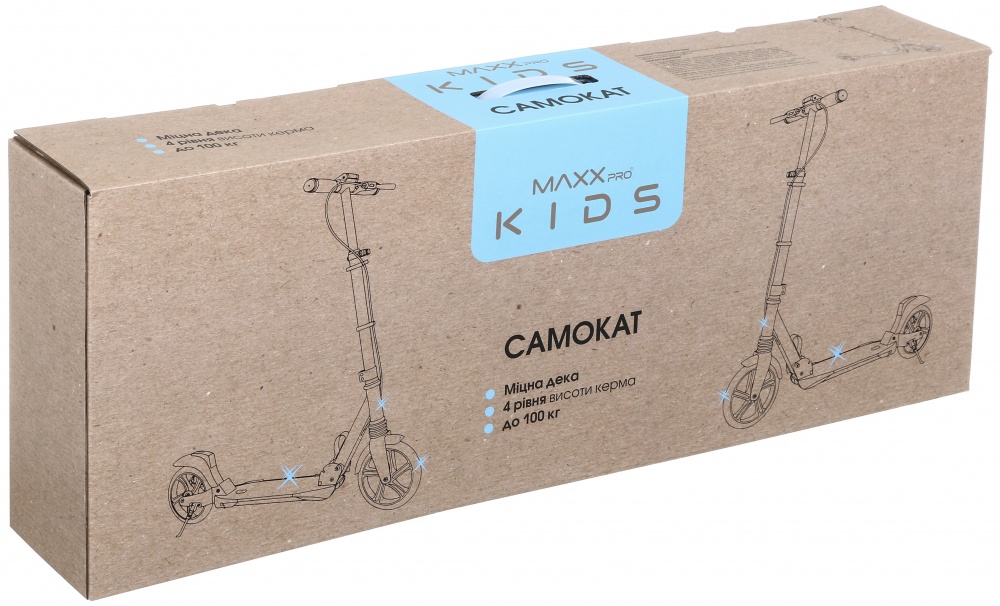 Самокат MaxxPro kids чорний із білим LS204