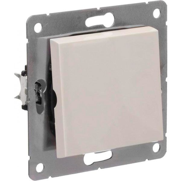 Переключатель проходной одноклавишный HausMark Alta без подсветки 10 А 220В кремовый SNG-SWP.SQ20MG1W2-CR