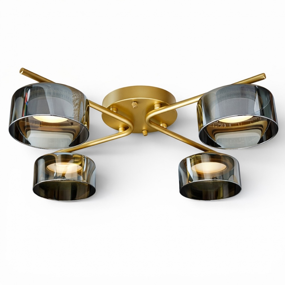 Люстра потолочная LIGHT SET DUSHA MS228 4x12 Вт GX53 золотой/дымчатый