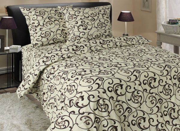 Комплект постельного белья 1,5 бежево-коричневый 