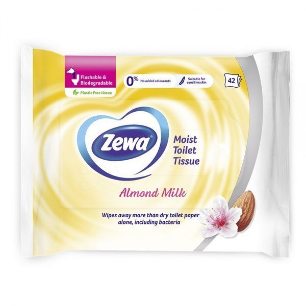 Влажная Zewa Almond Milk однослойная 42 шт.