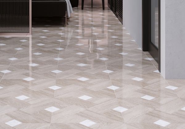 Плитка Golden Tile Marmo Wood Cross темно-бежевий 4VН870 40х40 