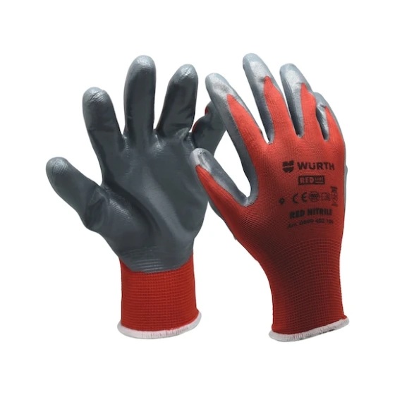 Рукавицы WURTH RED NITRILE с покрытием нитрил S (7) 899403107