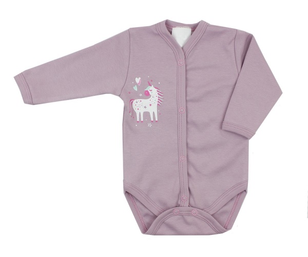 Боді для дівчинки Маленькие люди Єдиноріг (однотонне) р.56 бузковий