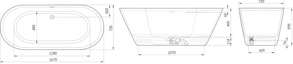 Ванна PAA Storia 167х72,5 см 