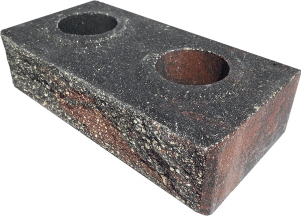 Кирпич гиперпрессованный LEGO-FASAD колотый красно-черный