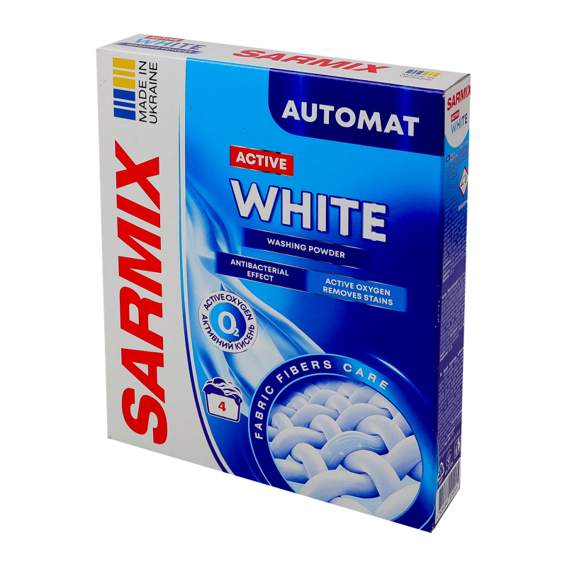 Порошок для машинной и ручной стирки SARMIX Active White 0,3 кг